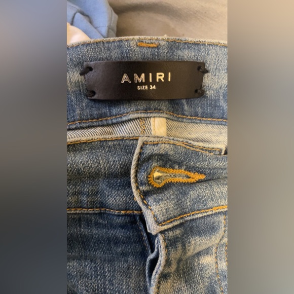 Amiri leather clay indigo jeans size 34 - Picture 5 of 9